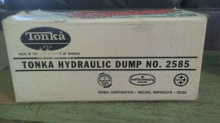 Vintage 1970 Tonka Toys Orange Gas Turbine Hydraulic Dump Truck 2585 7