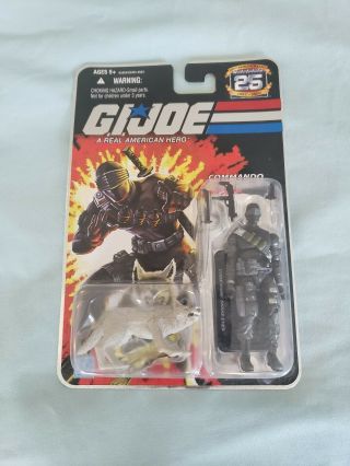 G.  I.  Joe 25th Anniversary Snake Eyes With White Timber Foil Card Action Figure