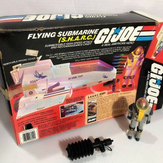 Gi Joe S.  H.  A.  R.  C.  Flying Submarine Box,  Sharc Diver,  Pump 1984 No Vehicle