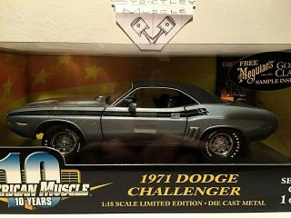 1/18 Scale 1971 Dodge Challenger R/t 340 Coupe - Gun Metal Metallic Ext/black Int