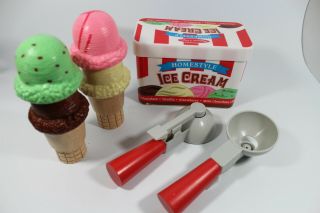 Melissa Doug Scoop And Stack Ice Cream Cone Magnetic Pretend Play Set