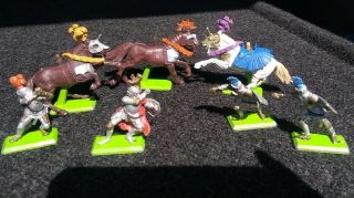 Vintage 1971 Britains Ltd Deetail 8 Pc Toy Soldiers Medieval Knights And Horses
