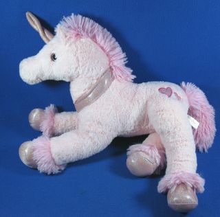 Dan Dee Pink Glitter Sparkle Plush Unicorn 19 " Collectors Choice Stuffed Toy