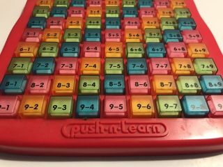 vintage Push N Learn Add & Subtract Board Push Button Educational School Toy RED 2