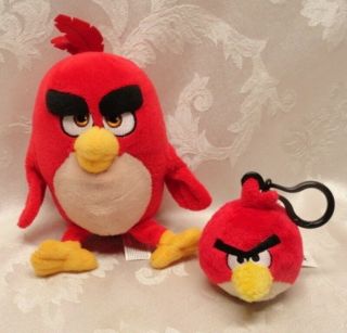 Angry Birds Red Anthropomorphic Cardinal & Rare Rovio Keychain Commonweath Toys