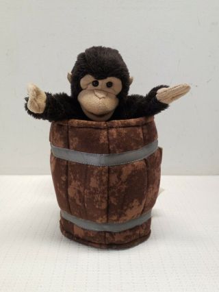 Folkmanis Monkey In A Barrel Hand Puppet Retired
