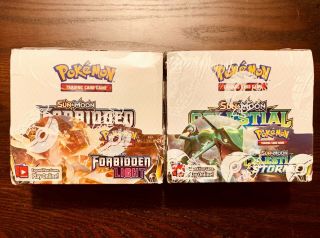 Two Pokemon Tcg Sun & Moon Forbidden Lights And Celestial Storm Booster Boxes