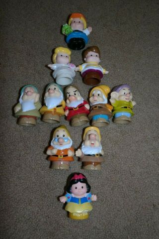 Fisher Price Little People Disney Snow White 7 Dwarfs Cinderella & Prince