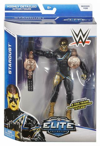 Wwe Elite Superstar Stardust 36 With Two Tag Team Belts Wrestling Action Figure