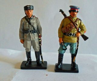Del Prado Men At War 2 X Toy Soldiers Ww2 &ww1 Russian Army Cossacks Infantry