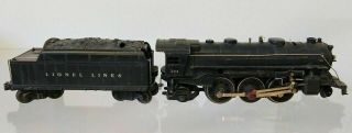 Vintage Lionel Train Postwar 224 Steam Locomotive W/ Prewar 2466w Whistle Tender