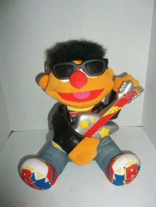 1998 Tyco Sesame Street Rock N Roll Ernie Plush Playing Guitar 14 " Tall