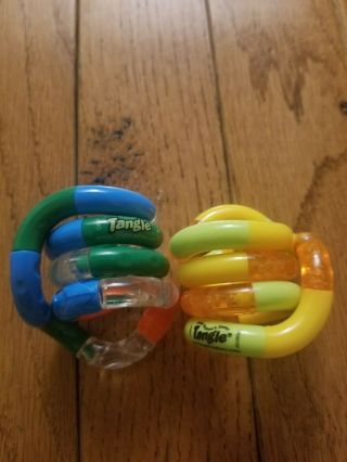 Tangle Jr Textured Fidget Sensory Toy Orange Green Blue Autism Aspergers Adhd