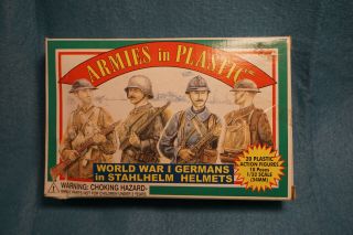 Armies In Plastic World War 1 Germans In Stahlhelm Helmets 1/32 Scale 54mm Nib