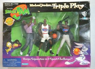Space Jam Michael Jordan Triple Play 3 Pack Action Figure Set 1996 Vtg