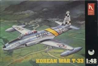 Hobby Craft 1:48 Korean War T - 33 Plastic Aircraft Model Kit Hc1548u
