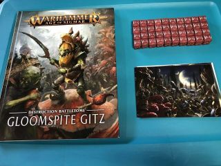 Warhammer Age Of Sigmar Gloomspite Gitz Book,  40 Squig Dice,  6 Art Cards
