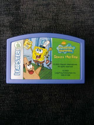 Leapster Sponge Bob Square Pants Saves The Day Game Cartridge Learning Leap Frog
