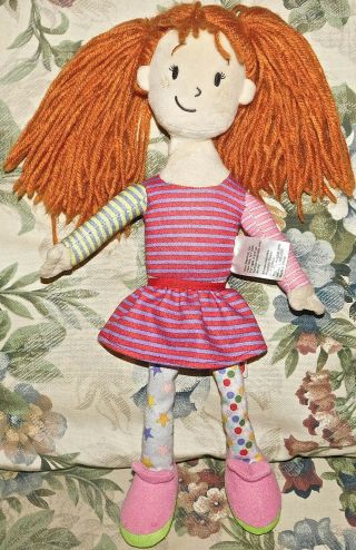 14 " Little Miss Matched Cloth Doll With Dress Red Hair Stuffed Animal Plush Toy