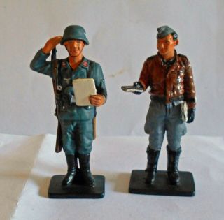 Del Prado Men At War 2 X Toy Soldiers Ww2 German Luftwaffe Infantry & Kommander