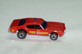 Hot Wheels Redline 1969 Fire Department Chief Oldsmobile 442 Vintage