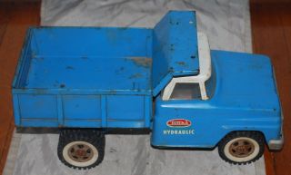 Vintage 1960’s Tonka Hydraulic Dump Truck Light Blue Dodge Style Cab