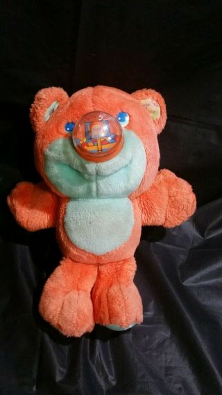 1987 Playskool Nosy Bears Rumpus Basketball Bear Plush Orange