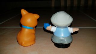 Fisher Price Little People Grandpa with Cell Phone and Orange Cat Kitten Figures 3