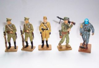 5 X Del Prado Die Cast Metal Soldiers Figures Poland Etc Military Wwii & 1979