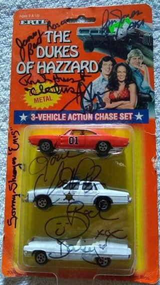 Signed Ertl The Dukes Of Hazzard Chase Set Autographed By 6 Cast Members 1:64