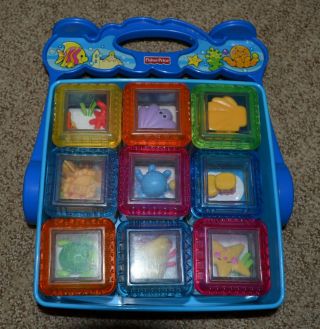 Fisher Price Peek A Blocks Ocean Blocks Set Of 9 With Tray Carry Case