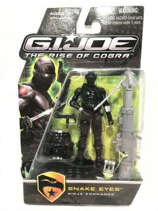 Gi Joe 2009 Hasbro The Rise Of Cobra Snake Eyes Ninja Commando 3.  75 " Nib
