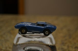 Vintage Aurora T Jet Chassis - Cobra Gt/blue White Stripes - Ho Slot Car