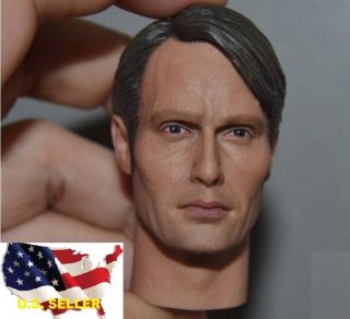 1/6 Hannibal Lecter Head Mads Mikkelsen For Hot Toys 12 " Figure ❶us Seller❶