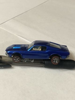 Hot Wheels Redline 1968 Custom Mustang In Blue Usa