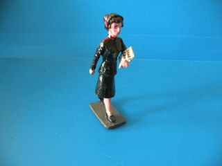 Widow Lady Red Cross Salvation Army Worker Carolers Toy Figure Metal B11