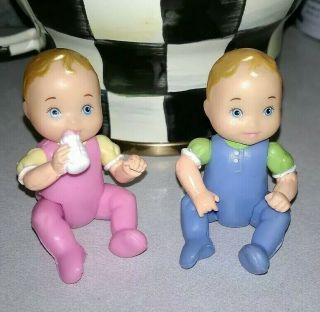 Fisher Price Loving Family Dolls Twin Babies Infants Blue Boy Pink Girl