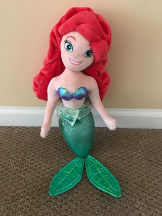 Little Mermaid 20 " Plush Princess Ariel Doll Lg Stuffed Animal