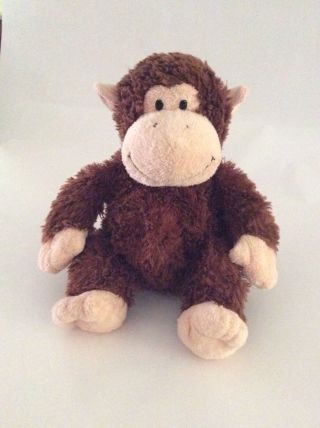 Aurora Brown Tan Smiling Floppy Monkey 12 " Plush Stuffed Animal Toy