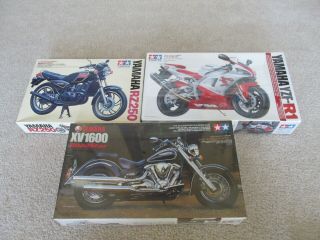 Motorcycle Kits,  Yamaha,  Tamiya,  1/12,  3 Kits,  2 Nib