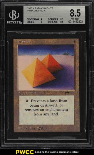 1993 Magic The Gathering Mtg Arabian Nights Pyramids U2 A Bgs 8.  5 Nm - Mt,  (pwcc)