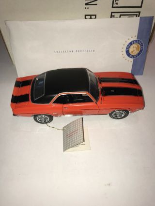 Franklin 1:24 - Scale 1969 Chevy Camaro Z - 28 302 Die - Cast w/Box All Paperwork 6