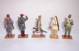 5 x DEL PRADO Die Cast Metal SOLDIERS FIGURES Spain & Greece Military 1922 - 1942 5