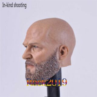 Custom Iron Monger Bearded 1/6 Scale Male Head Sculpt For 12  Body Hot Toys