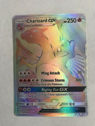 Pokemon Burning Shadows Charizard Gx Rainbow 150/147 Ultra Rare Unplayed