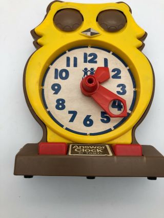 1975 Answer Clock By Tomy Owl Time Teaching Toy Homeschool Tell Time Interactive