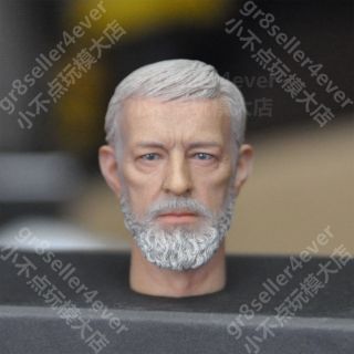 1/6 Scale Custom Obi - Wan Kenobi Head Sculpt For 12 " Hot Toys Star Wars Body Male