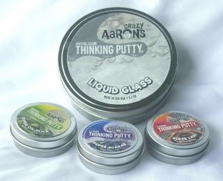 FOUR (4) Tins Crazy Aaron ' s Thinking Putty - 1 Large Tin & 3 Small Tins 3