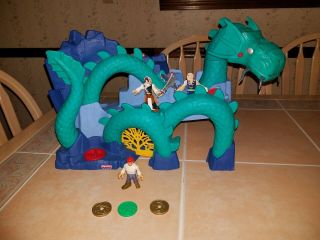 2009 Imaginext Sea Dragon Serpent Pirate Playset With Figure And 3 Disc Weapons