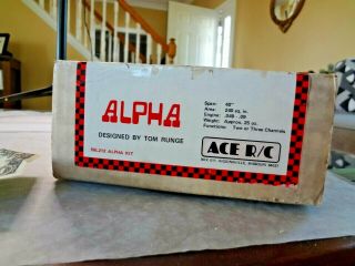 VINTAGE ACE RC AIRPLANE ALPHA KIT 50L212 DESIGNED by RUNGE // COMPLETE // NM/MT 2